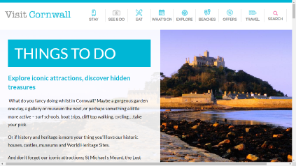Visit Cornwall web site